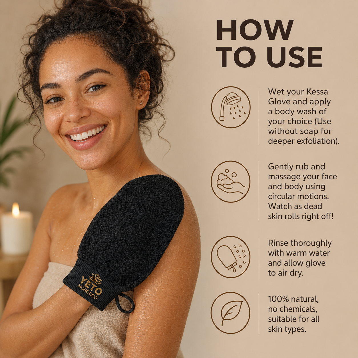 Authentic Moroccan Kessa Exfoliating Glove